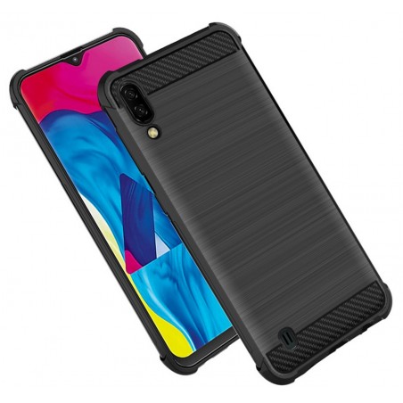 Funda Gel Tpu Anti-Shock Carbon Negra para Samsung Galaxy M10