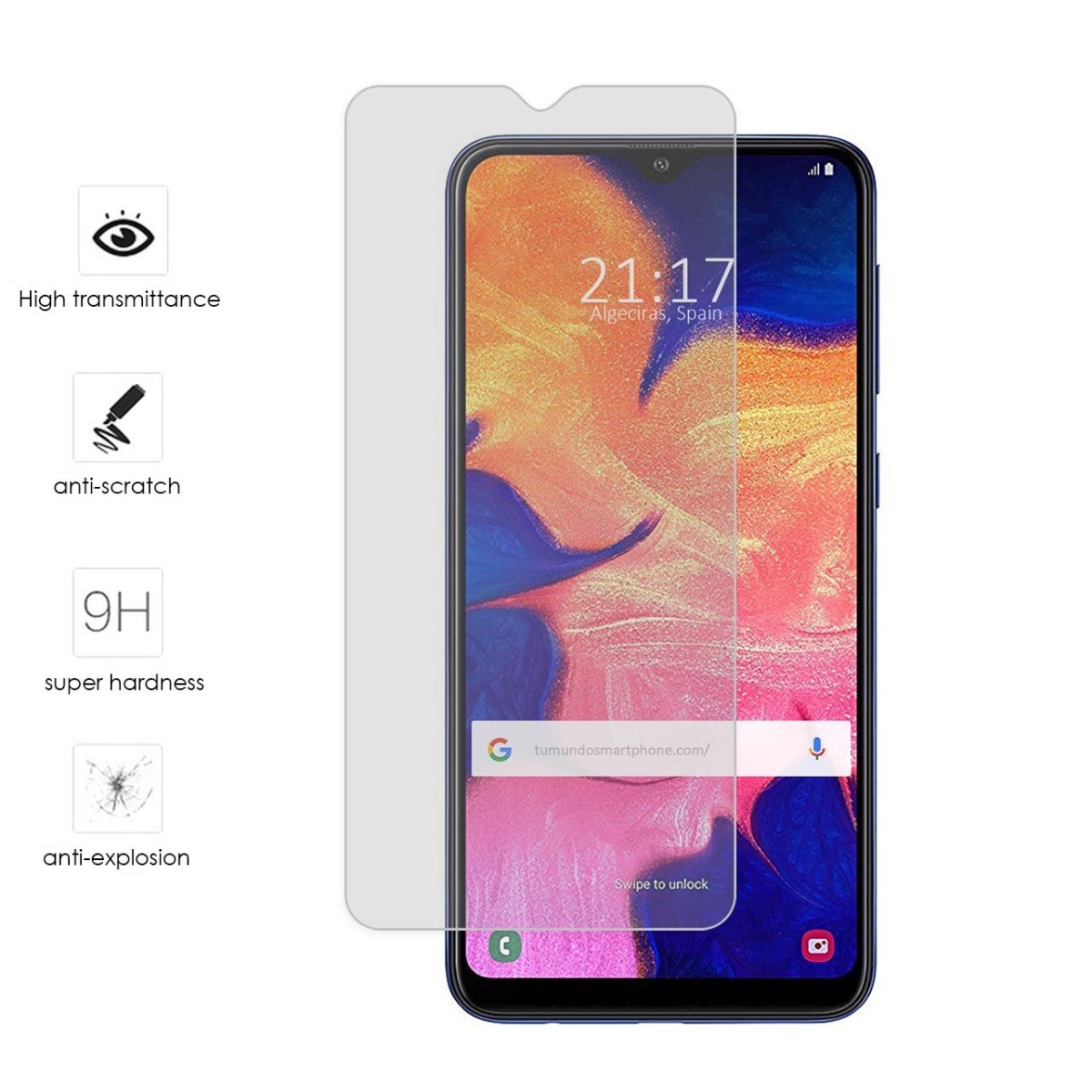 Protector Cristal Templado para Samsung Galaxy A10 Vidrio