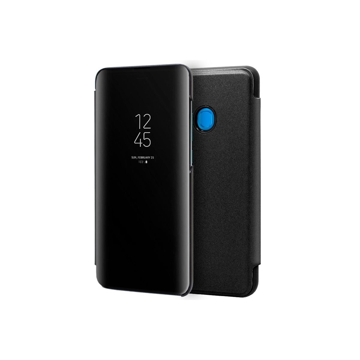Funda Flip Cover Clear View para Samsung Galaxy A10 color Negra