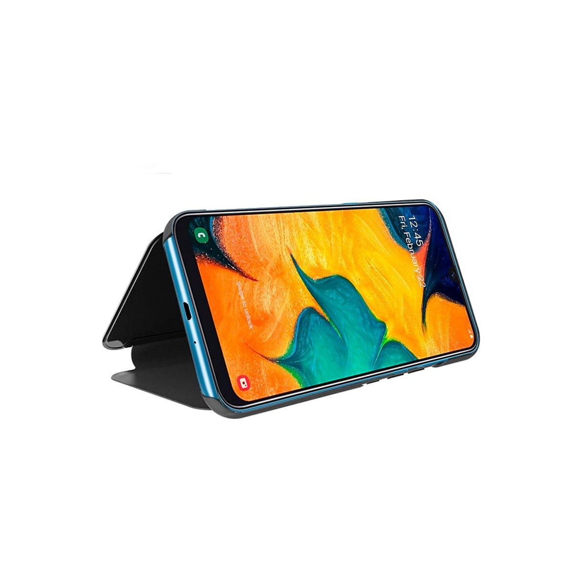 Funda Flip Cover Clear View para Samsung Galaxy A20 / A30 color Negra
