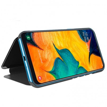 Funda Flip Cover Clear View para Samsung Galaxy A20 / A30 color Negra