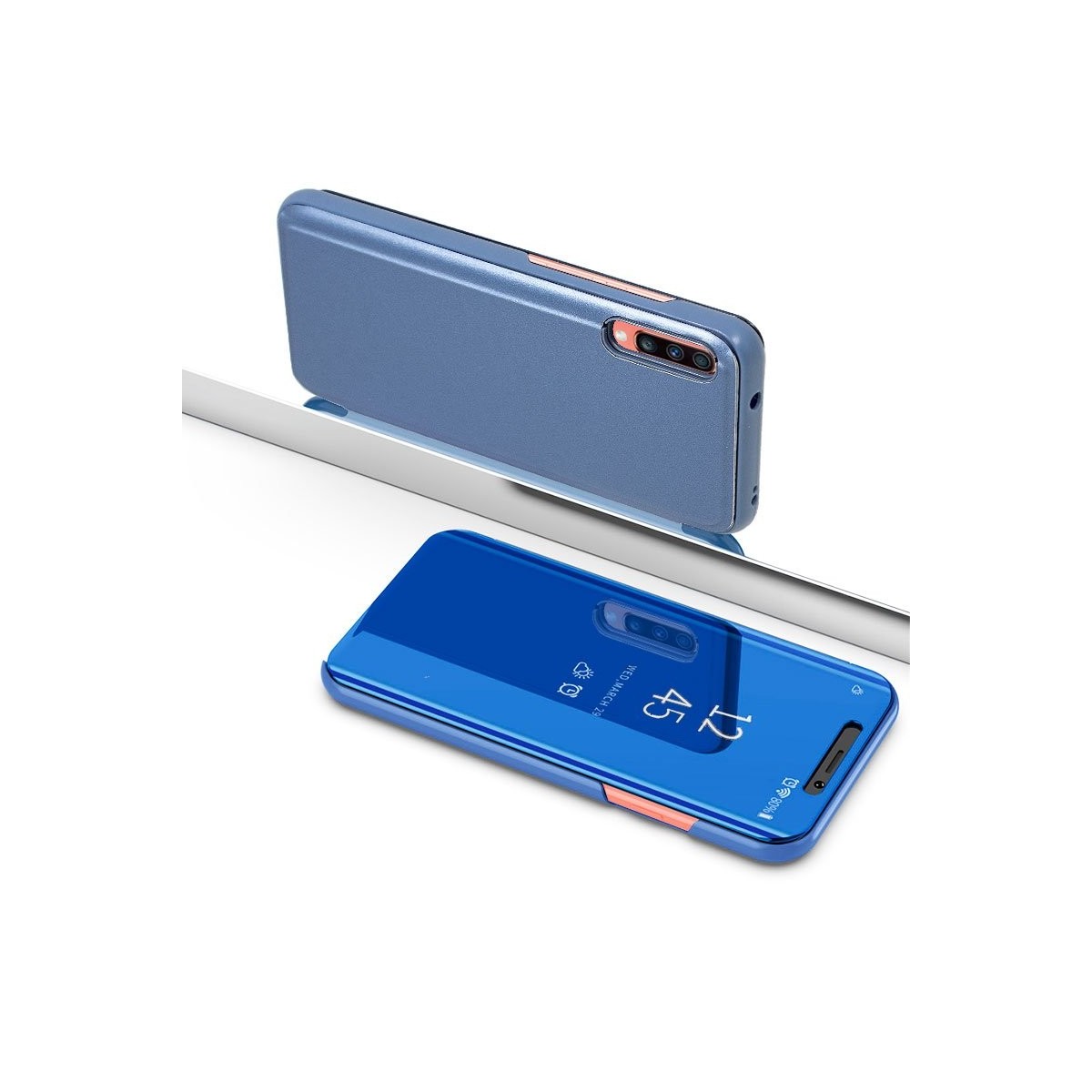 Funda Flip Cover Clear View para Samsung Galaxy A70 color Azul
