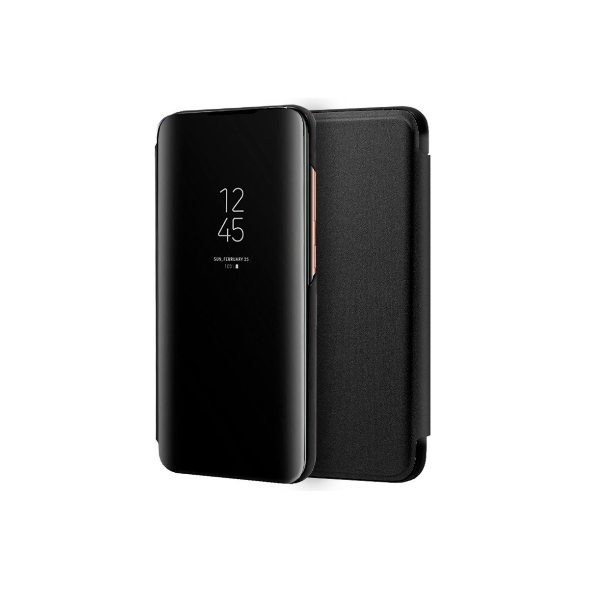 Funda Flip Cover Clear View para Samsung Galaxy A70 color Negra