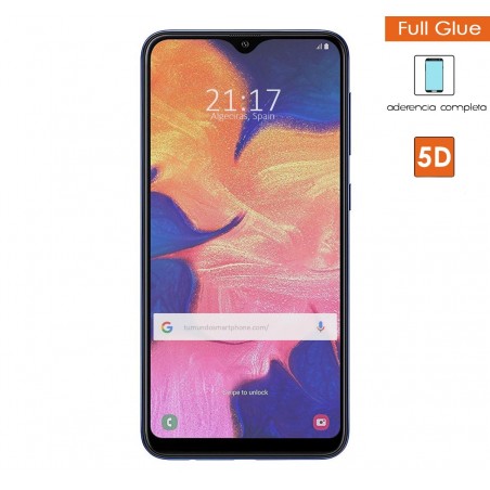 Protector Cristal Templado Completo 5D Full Glue Negro para Samsung Galaxy A10 Vidrio