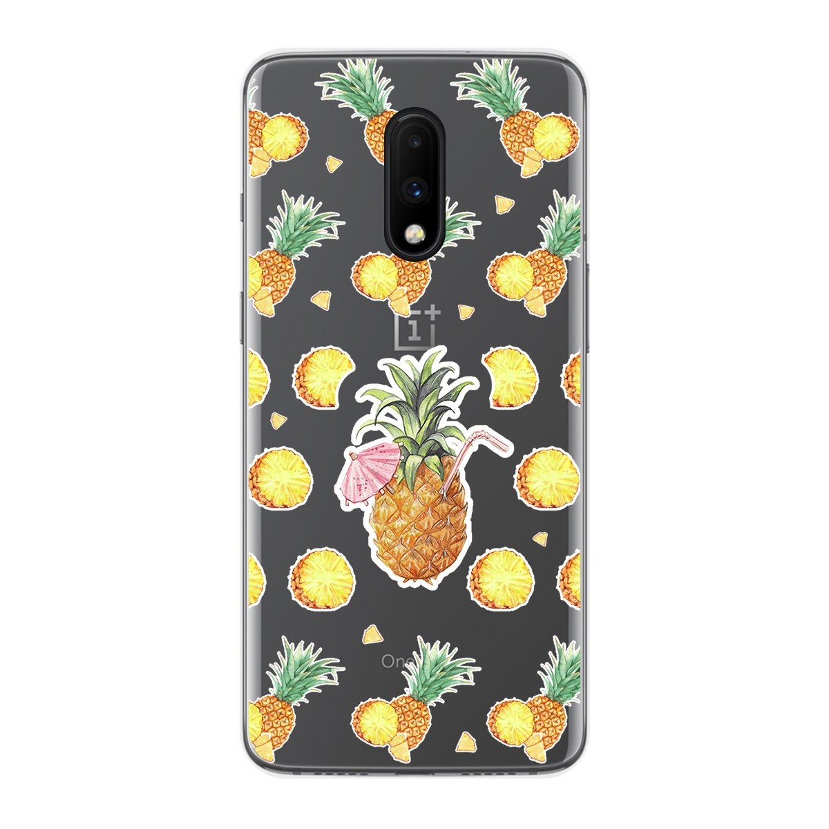 Funda Gel Transparente para Oneplus 7 diseño Piña Dibujos