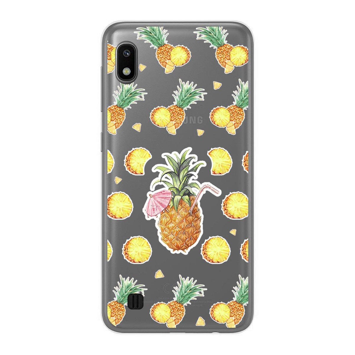 Funda Gel Transparente para Samsung Galaxy A10 diseño Piña Dibujos