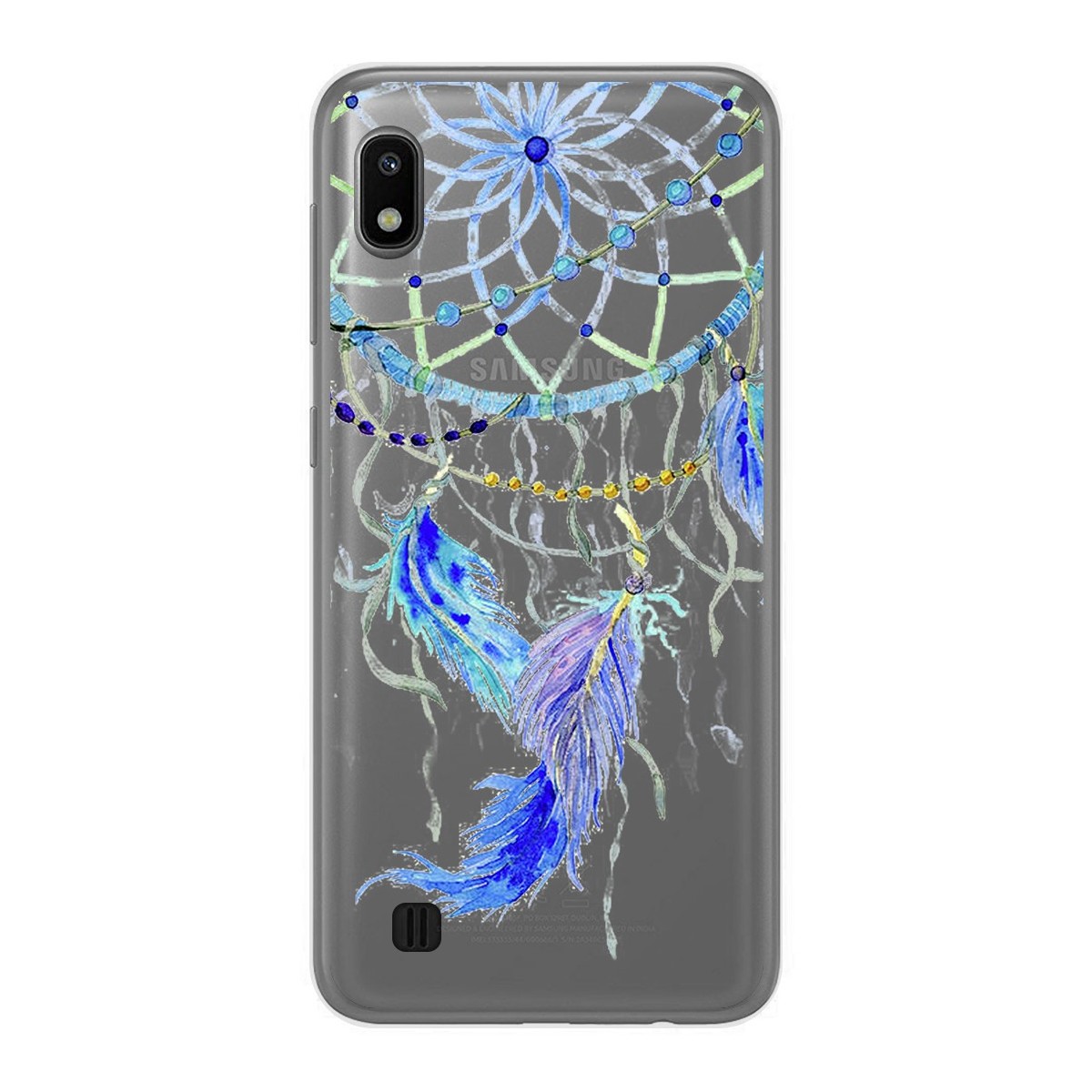 Funda Gel Transparente para Samsung Galaxy A10 diseño Plumas Dibujos