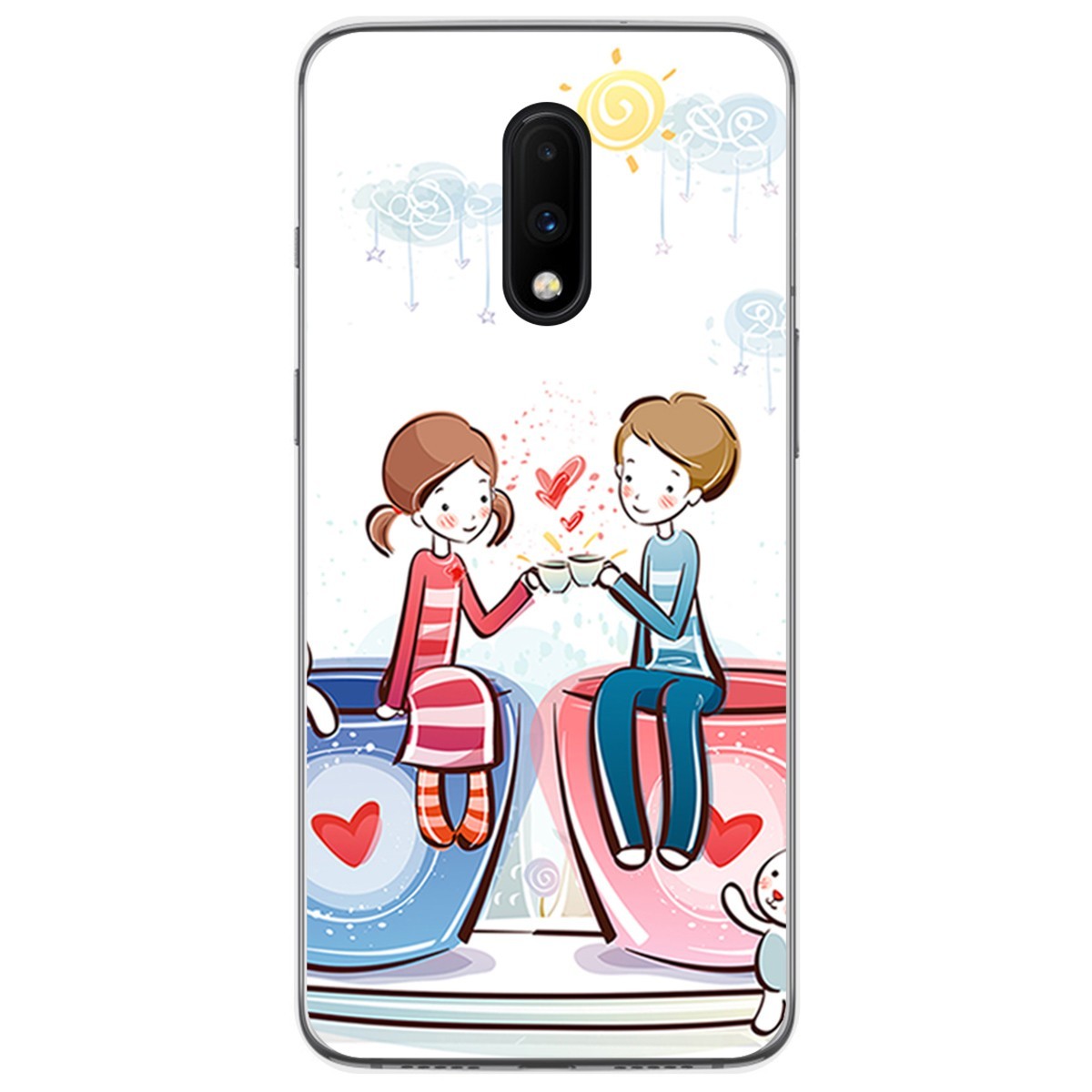 Funda Gel Tpu para Oneplus 7 diseño Café Dibujos