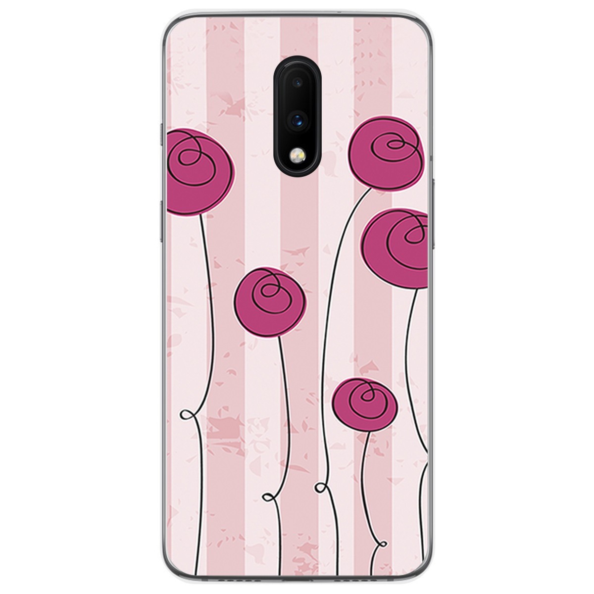 Funda Gel Tpu para Oneplus 7 diseño Flores Vintage Dibujos