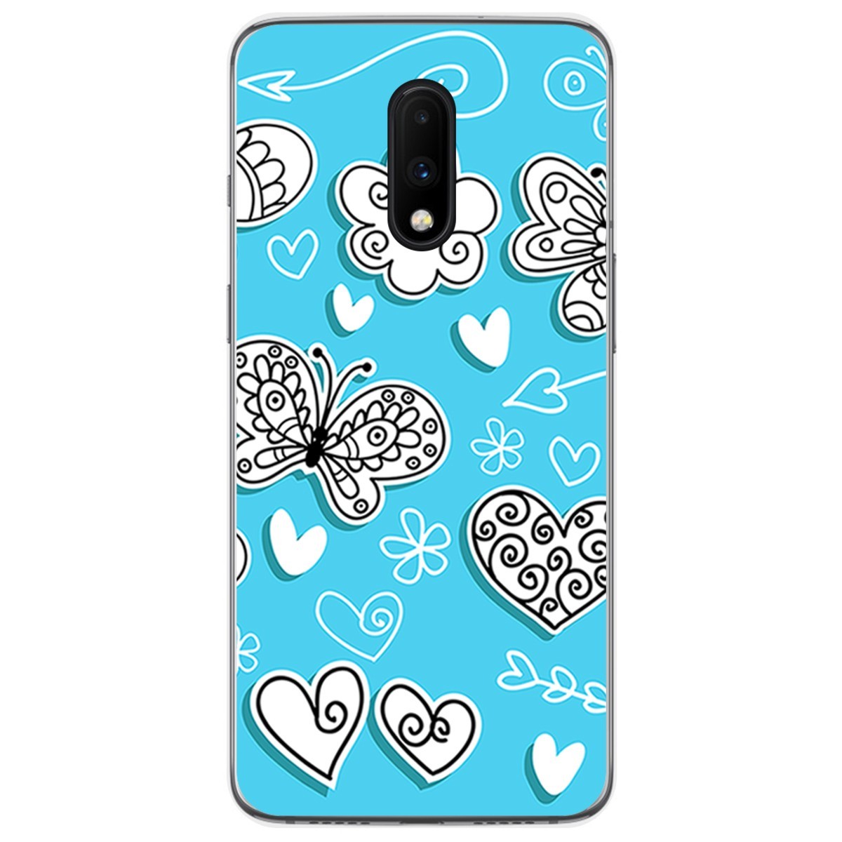Funda Gel Tpu para Oneplus 7 diseño Mariposas Dibujos