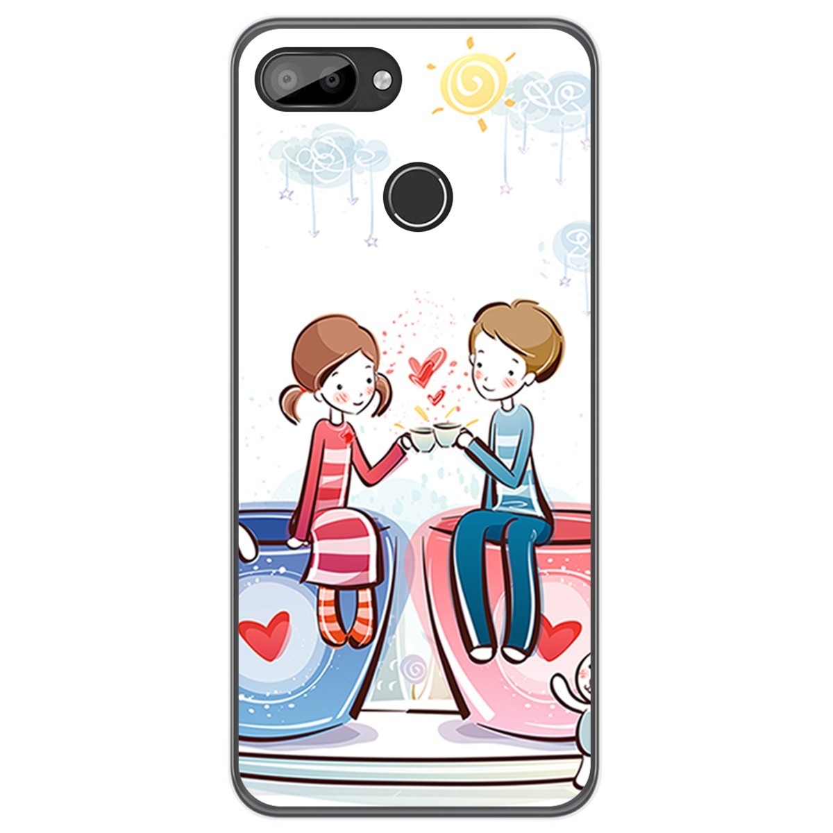 Funda Gel Tpu para Oukitel C11 / C11 Pro diseño Café Dibujos