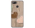 Funda Gel Tpu para Oukitel C11 / C11 Pro diseño Corazones Madera Dibujos