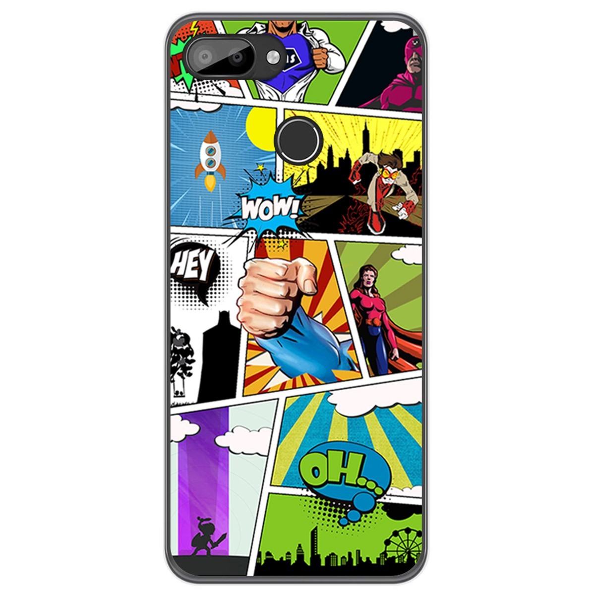 Funda Gel Tpu para Oukitel C11 / C11 Pro diseño Comic Dibujos
