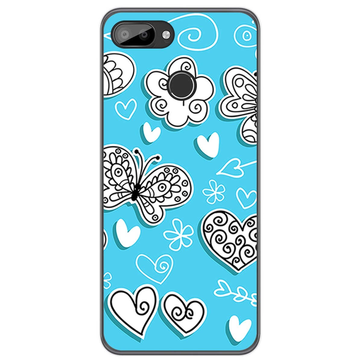 Funda Gel Tpu para Oukitel C11 / C11 Pro diseño Mariposas Dibujos