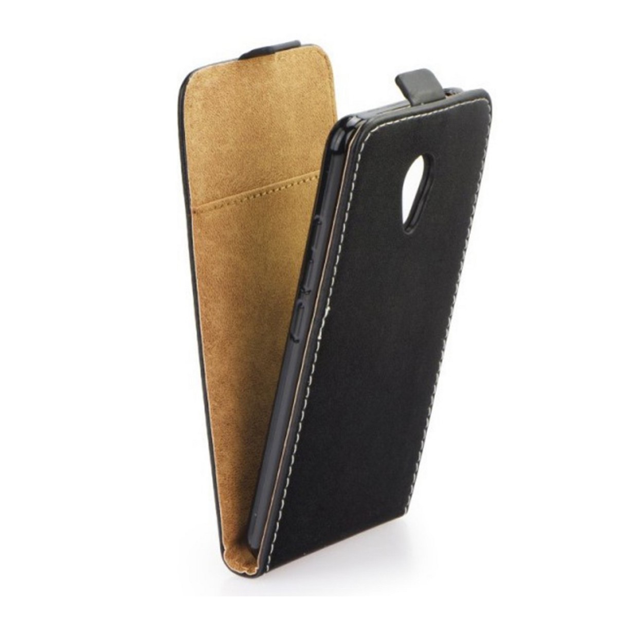 Funda Piel Premium Negra Ultra-Slim para Meizu M3 Mini / M3S 5"