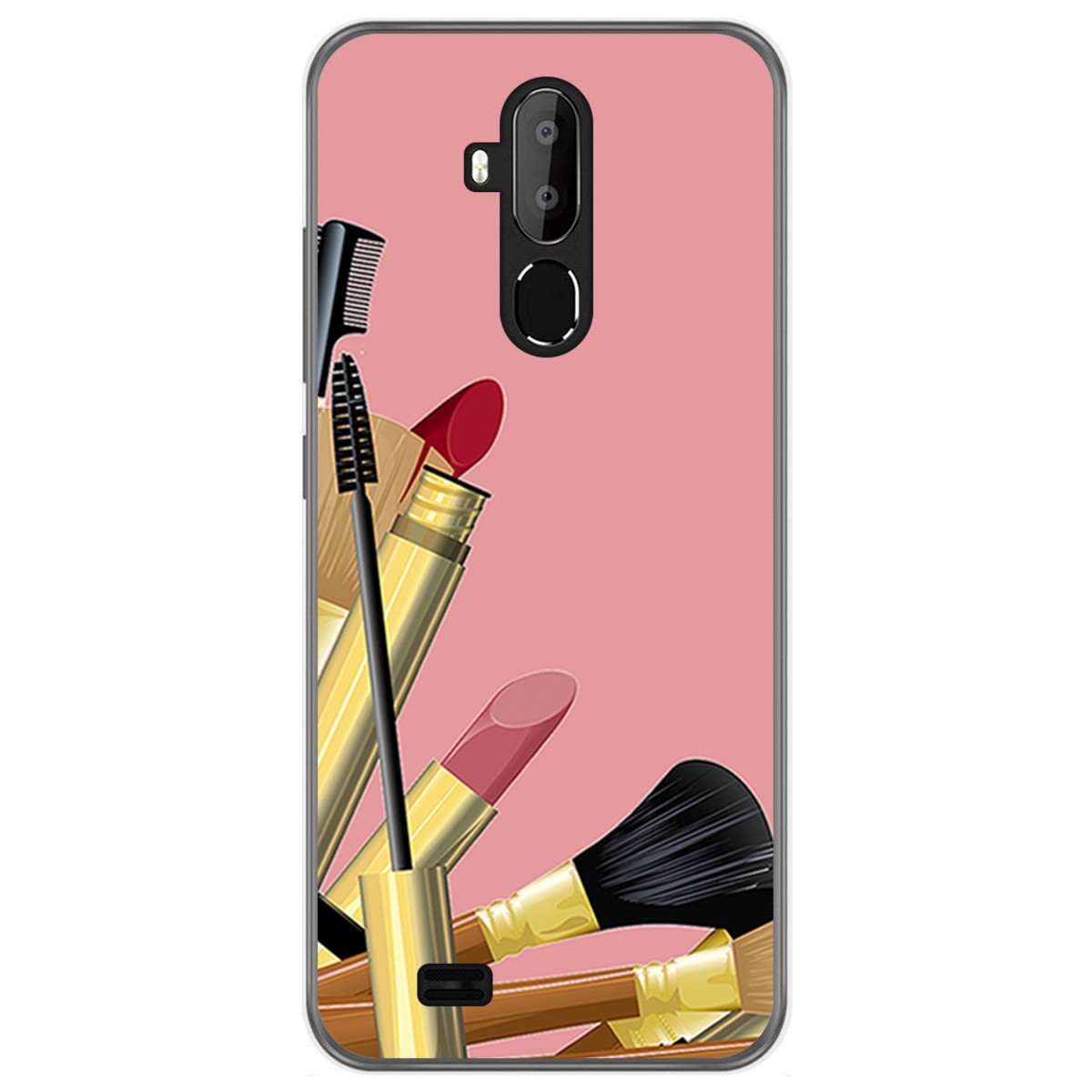 Funda Gel Tpu para Oukitel C12 / C12 Pro diseño Brochas Dibujos