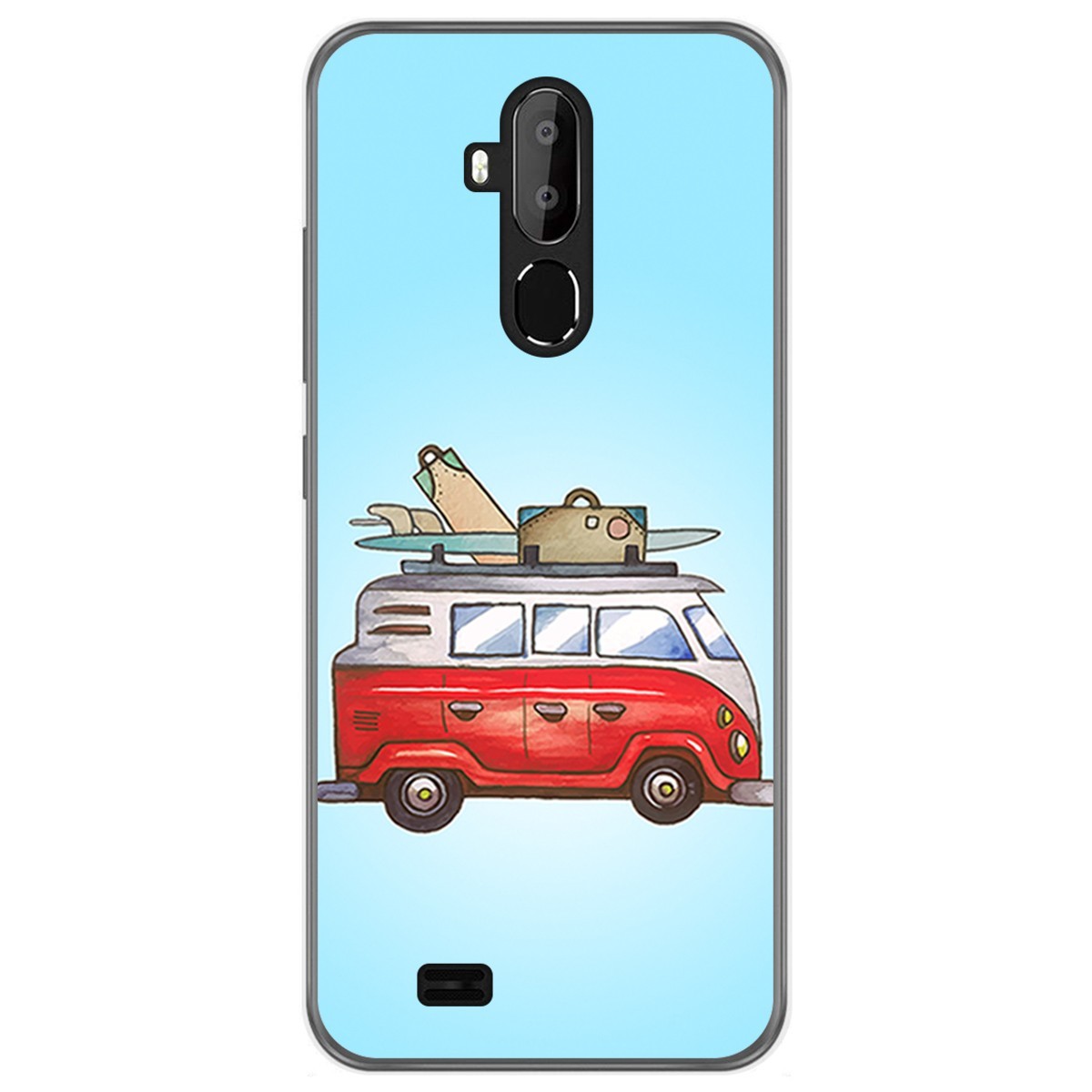 Funda Gel Tpu para Oukitel C12 / C12 Pro diseño Furgoneta Dibujos