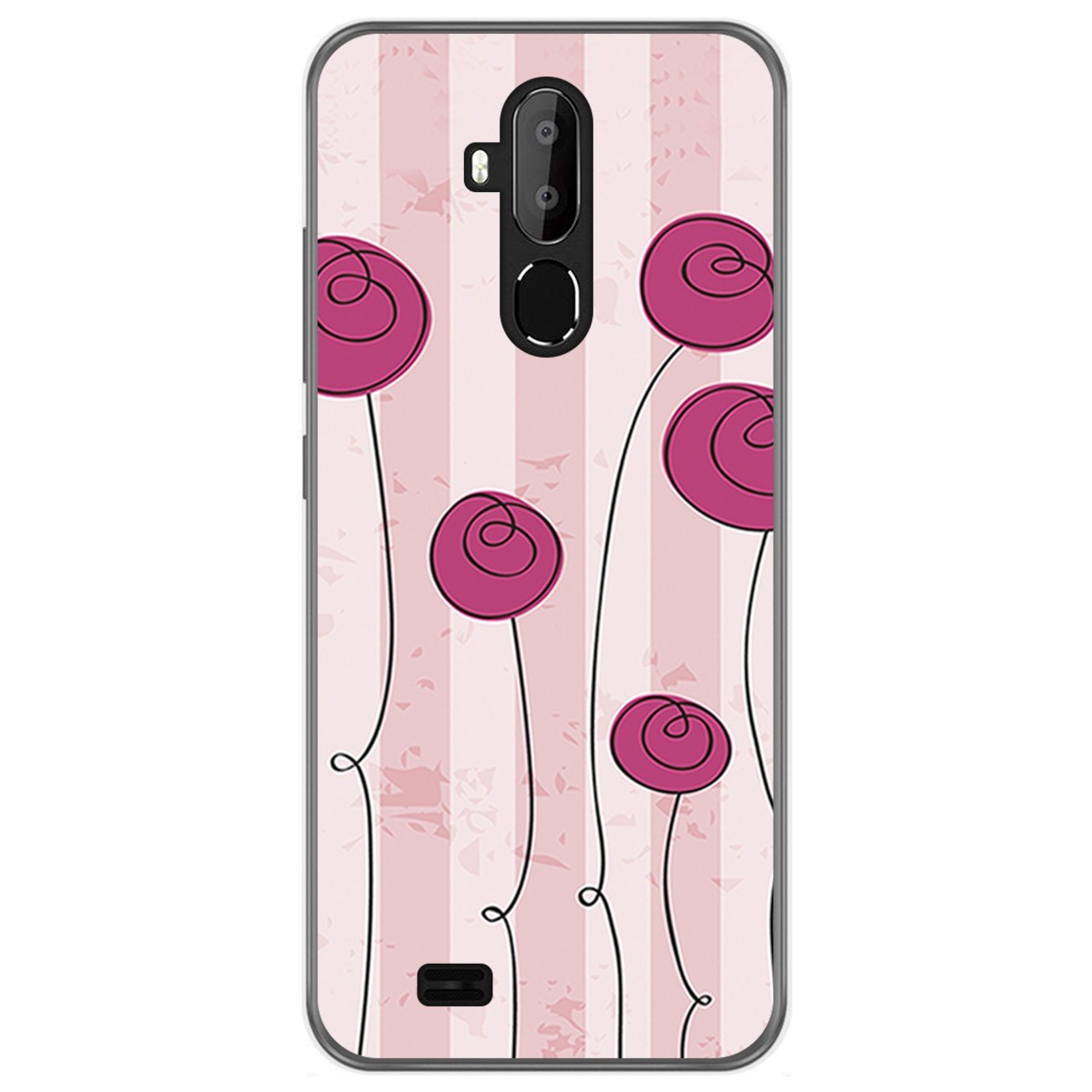 Funda Gel Tpu para Oukitel C12 / C12 Pro diseño Flores Vintage Dibujos