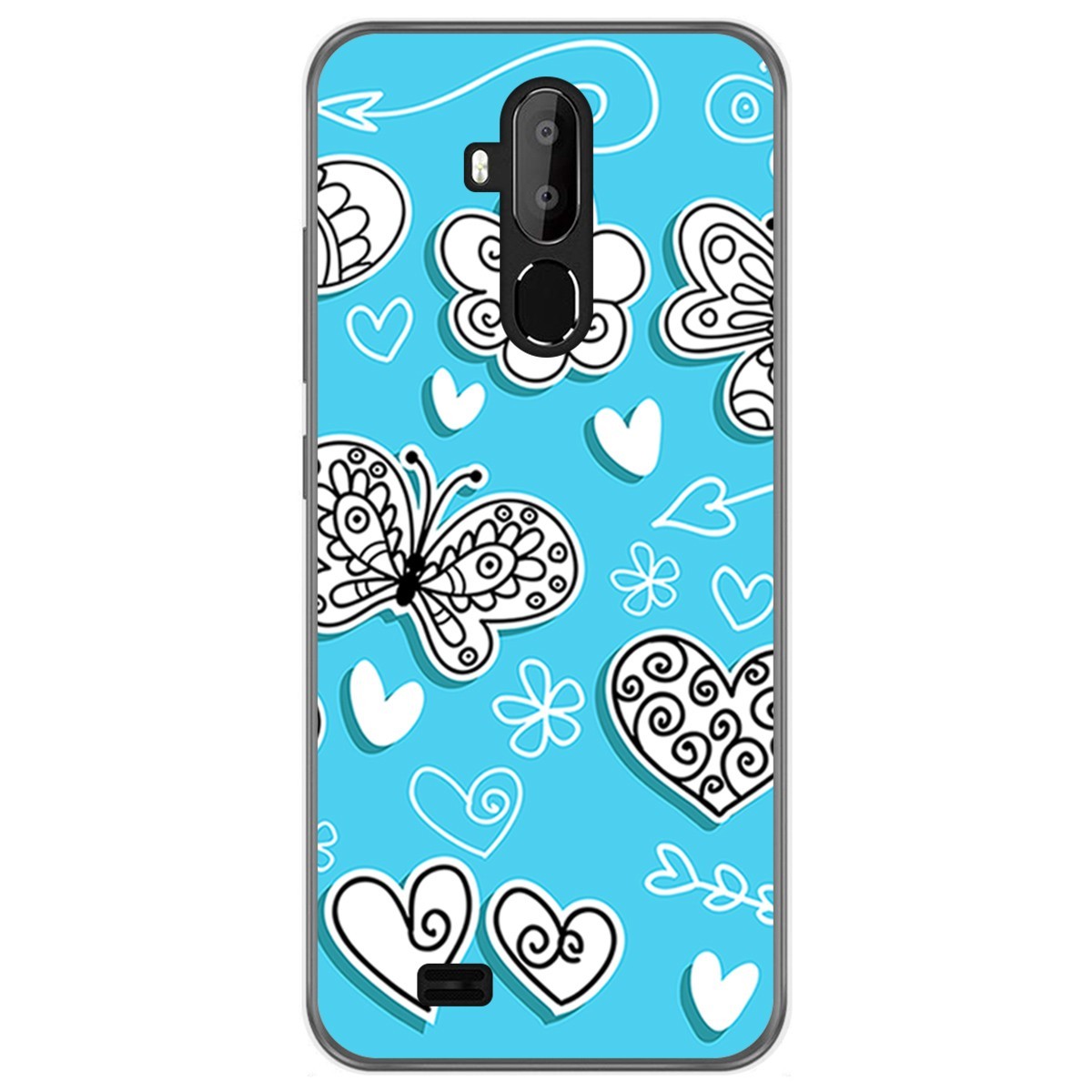 Funda Gel Tpu para Oukitel C12 / C12 Pro diseño Mariposas Dibujos