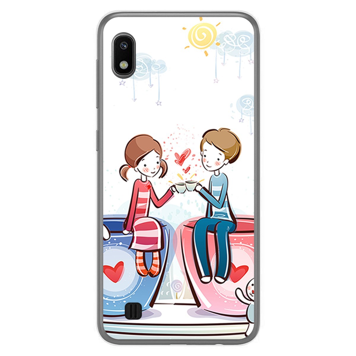 Funda Gel Tpu para Samsung Galaxy A10 diseño Café Dibujos