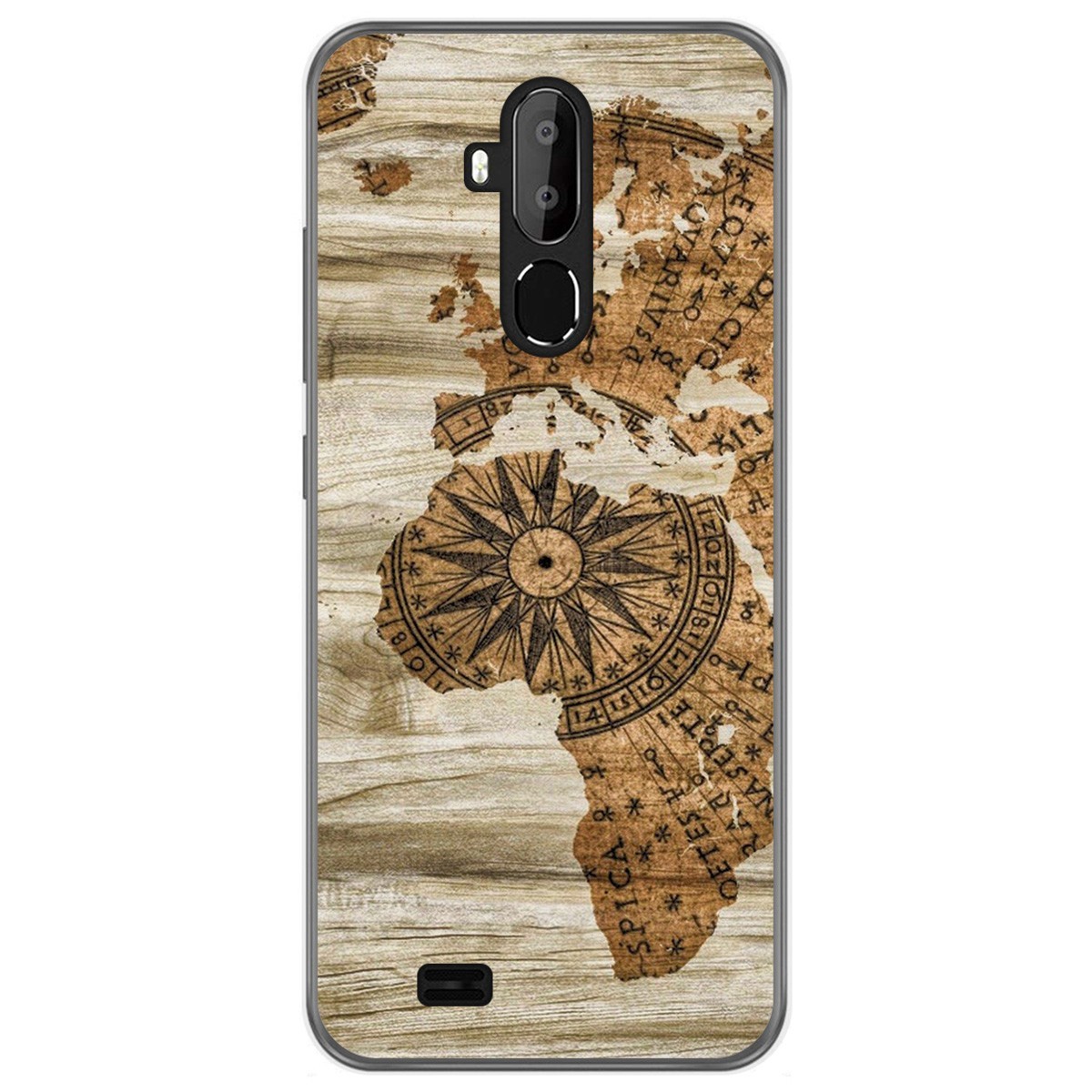 Funda Gel Tpu para Oukitel C12 / C12 Pro diseño Madera 07 Dibujos