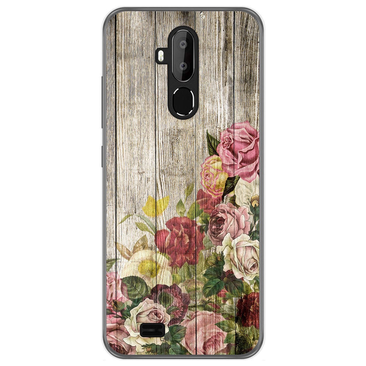 Funda Gel Tpu para Oukitel C12 / C12 Pro diseño Madera 08 Dibujos