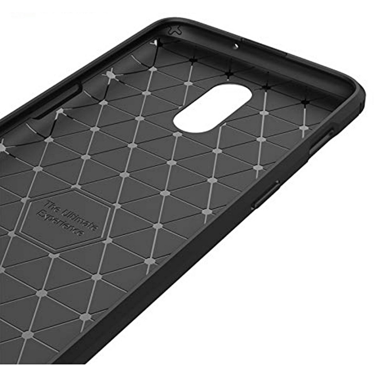 Funda Gel Tpu Tipo Carbon Negra para Oneplus 7