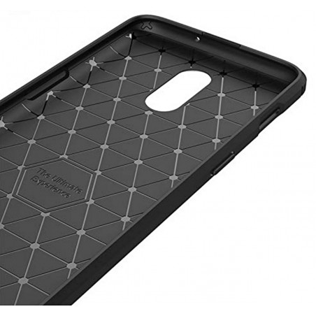 Funda Gel Tpu Tipo Carbon Negra para Oneplus 7
