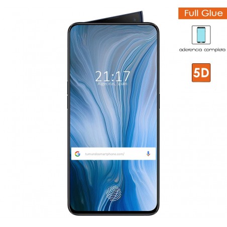 Protector Cristal Templado Completo 5D Full Glue Negro para Oppo Reno Vidrio