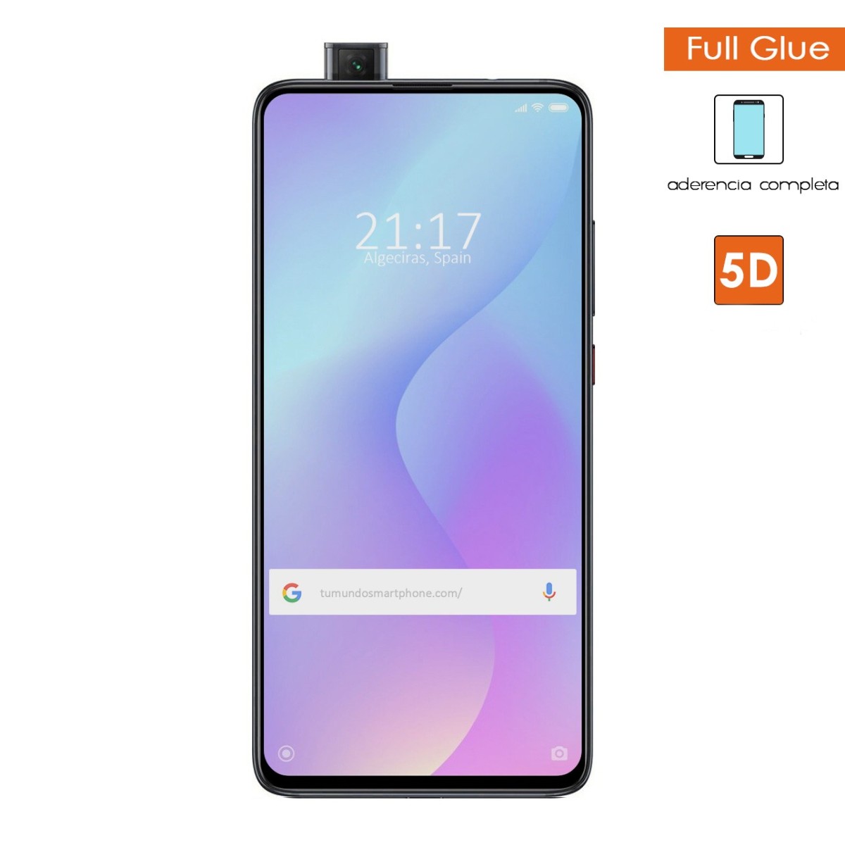 Protector Cristal Templado Completo 5D Full Glue Negro para Xiaomi Mi 9T / Mi 9T Pro Vidrio