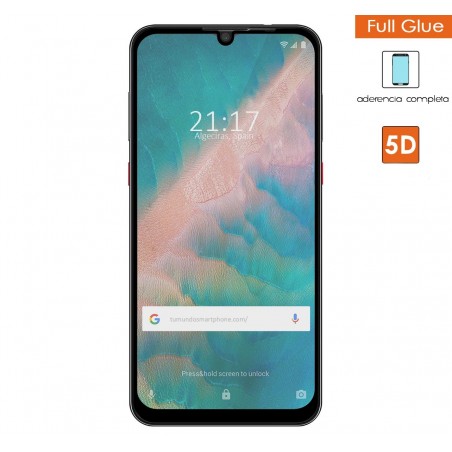 Protector Cristal Templado Completo 5D Full Glue Negro para Zte Blade V10 Vidrio