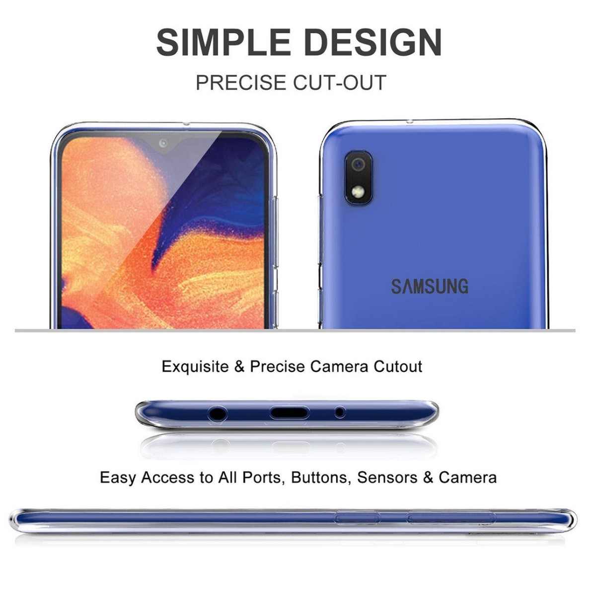 Funda Gel Tpu Fina Ultra-Thin 0,5mm Transparente para Samsung Galaxy A10