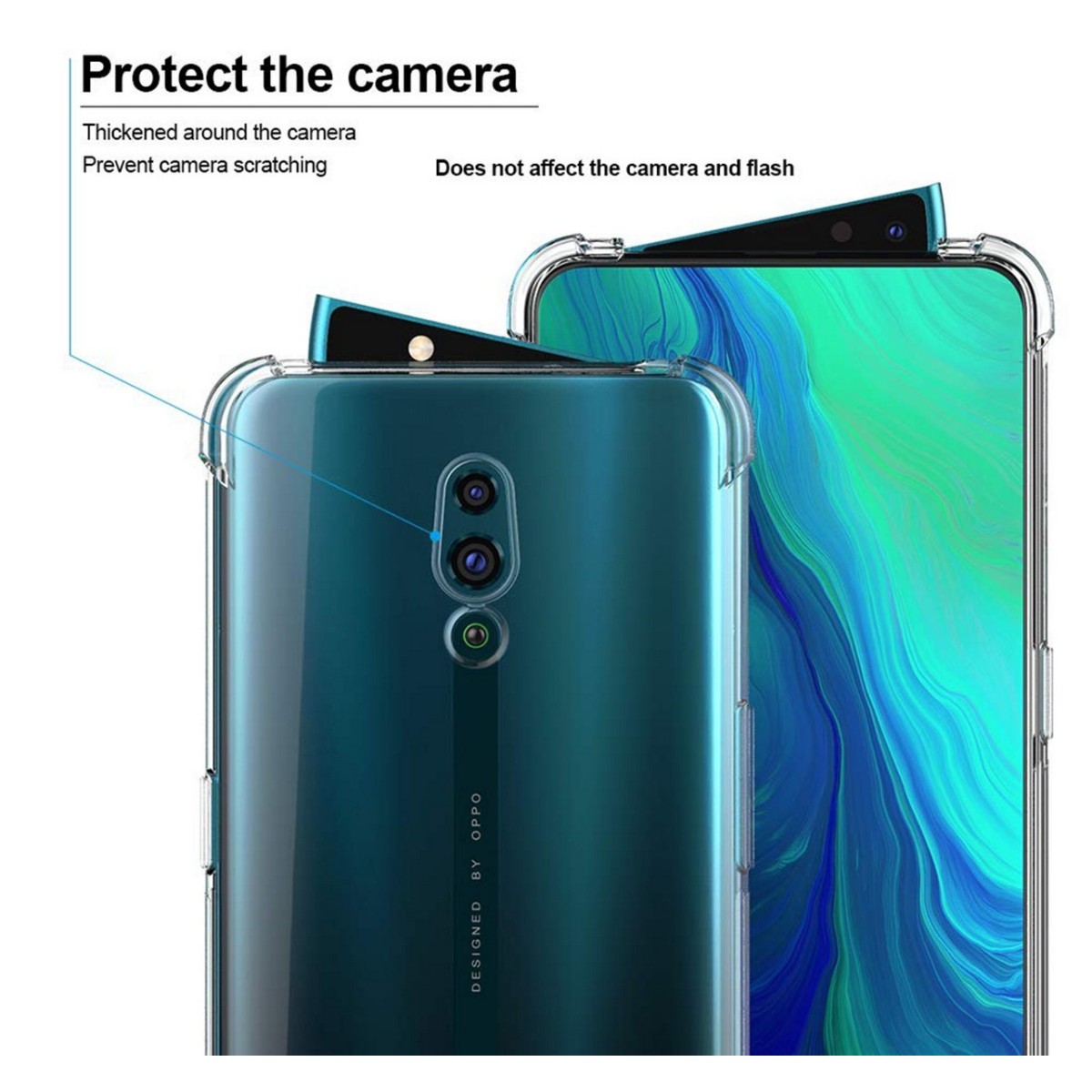 Funda Gel Tpu Anti-Shock Transparente para Oppo Reno