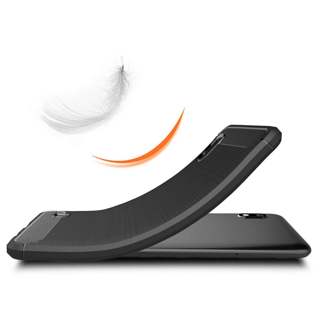 Funda Gel Tpu Tipo Carbon Negra para Samsung Galaxy A10