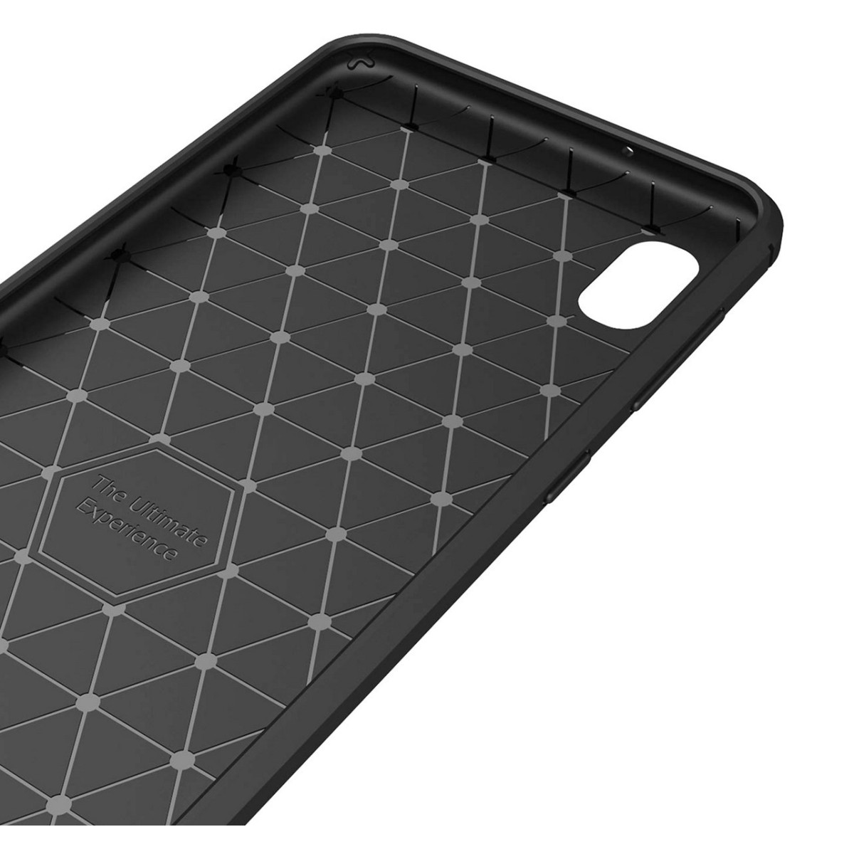 Funda Gel Tpu Tipo Carbon Negra para Samsung Galaxy A10