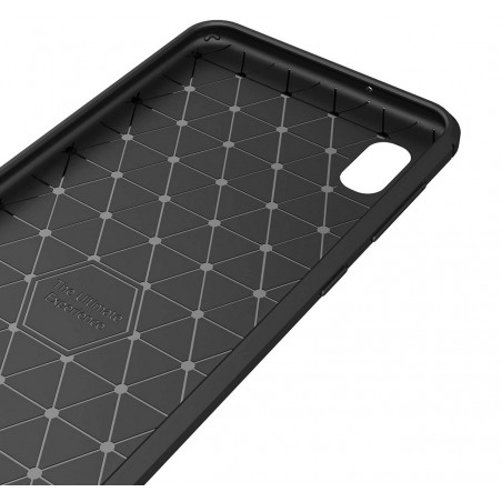 Funda Gel Tpu Tipo Carbon Negra para Samsung Galaxy A10