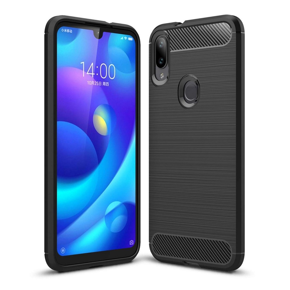 Funda Gel Tpu Tipo Carbon Negra para Xiaomi Mi Play
