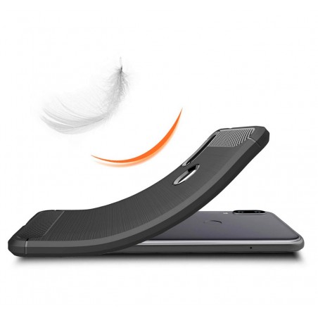 Funda Gel Tpu Tipo Carbon Negra para Xiaomi Mi Play