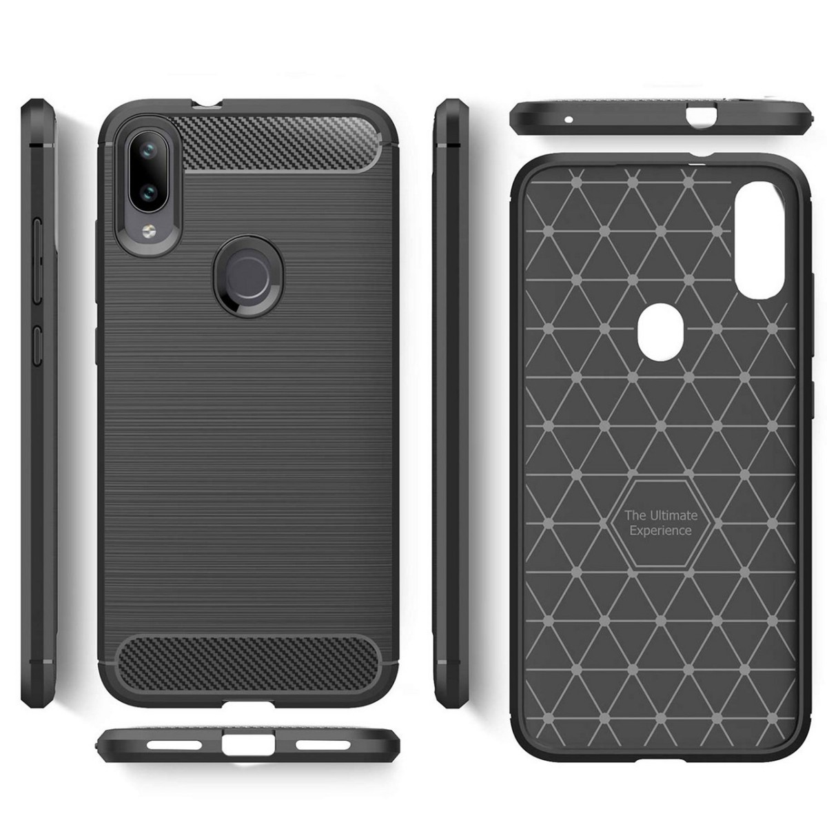 Funda Gel Tpu Tipo Carbon Negra para Xiaomi Mi Play