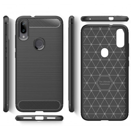 Funda Gel Tpu Tipo Carbon Negra para Xiaomi Mi Play