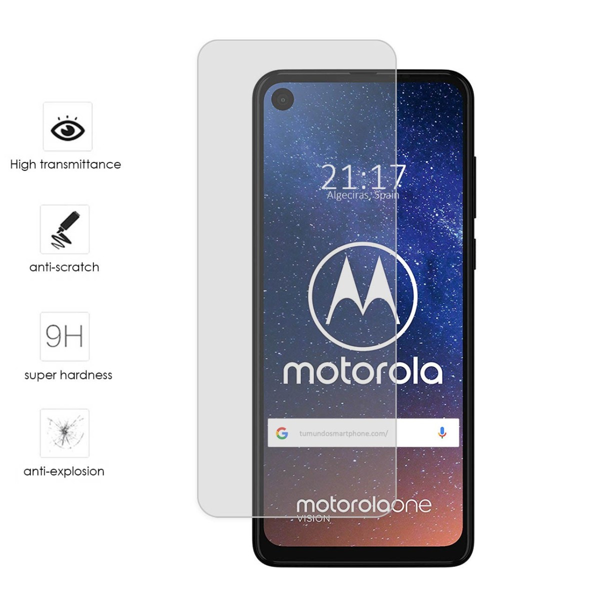 Protector Cristal Templado para Motorola One Vision Vidrio