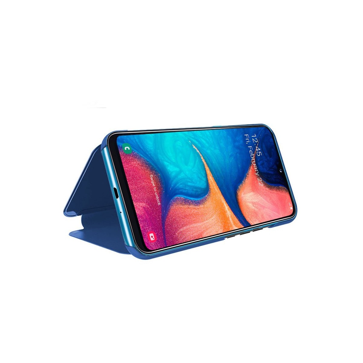 Funda Flip Cover Clear View para Samsung Galaxy A20e 5.8 color Azul
