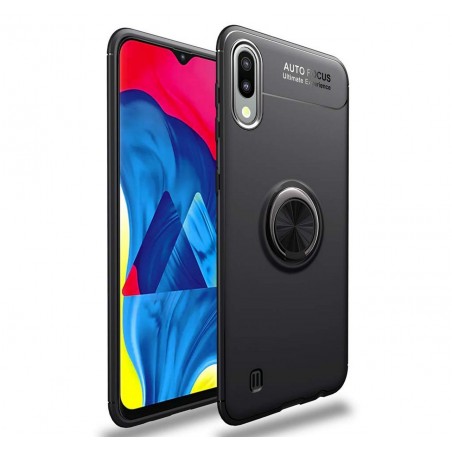 Funda Magnetica Soporte con Anillo Giratorio 360 para Samsung Galaxy A10 Negra