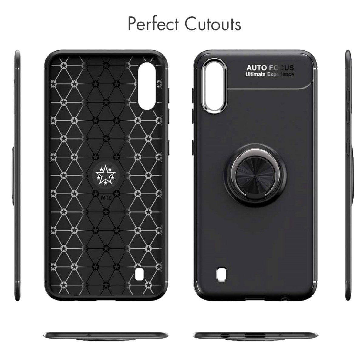 Funda Magnetica Soporte con Anillo Giratorio 360 para Samsung Galaxy A10 Negra