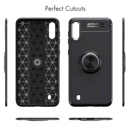 Funda Magnetica Soporte con Anillo Giratorio 360 para Samsung Galaxy A10 Negra