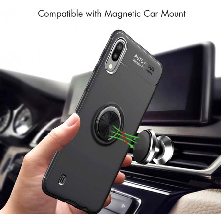 Funda Magnetica Soporte con Anillo Giratorio 360 para Samsung Galaxy A10 Negra