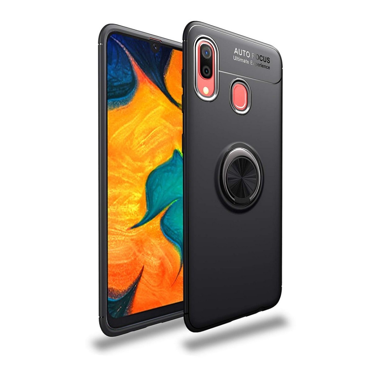 Funda Magnetica Soporte con Anillo Giratorio 360 para Samsung Galaxy A20e Negra