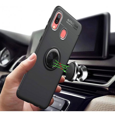 Funda Magnetica Soporte con Anillo Giratorio 360 para Samsung Galaxy A20e Negra