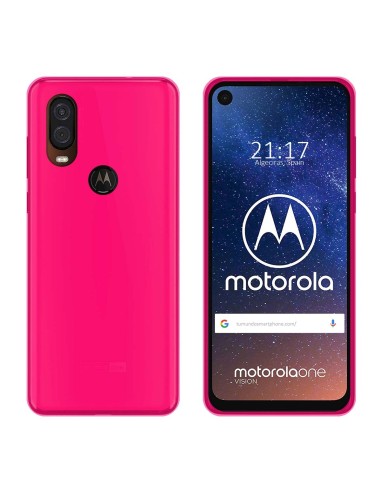 Funda Gel Tpu para Motorola One Vision Color Rosa