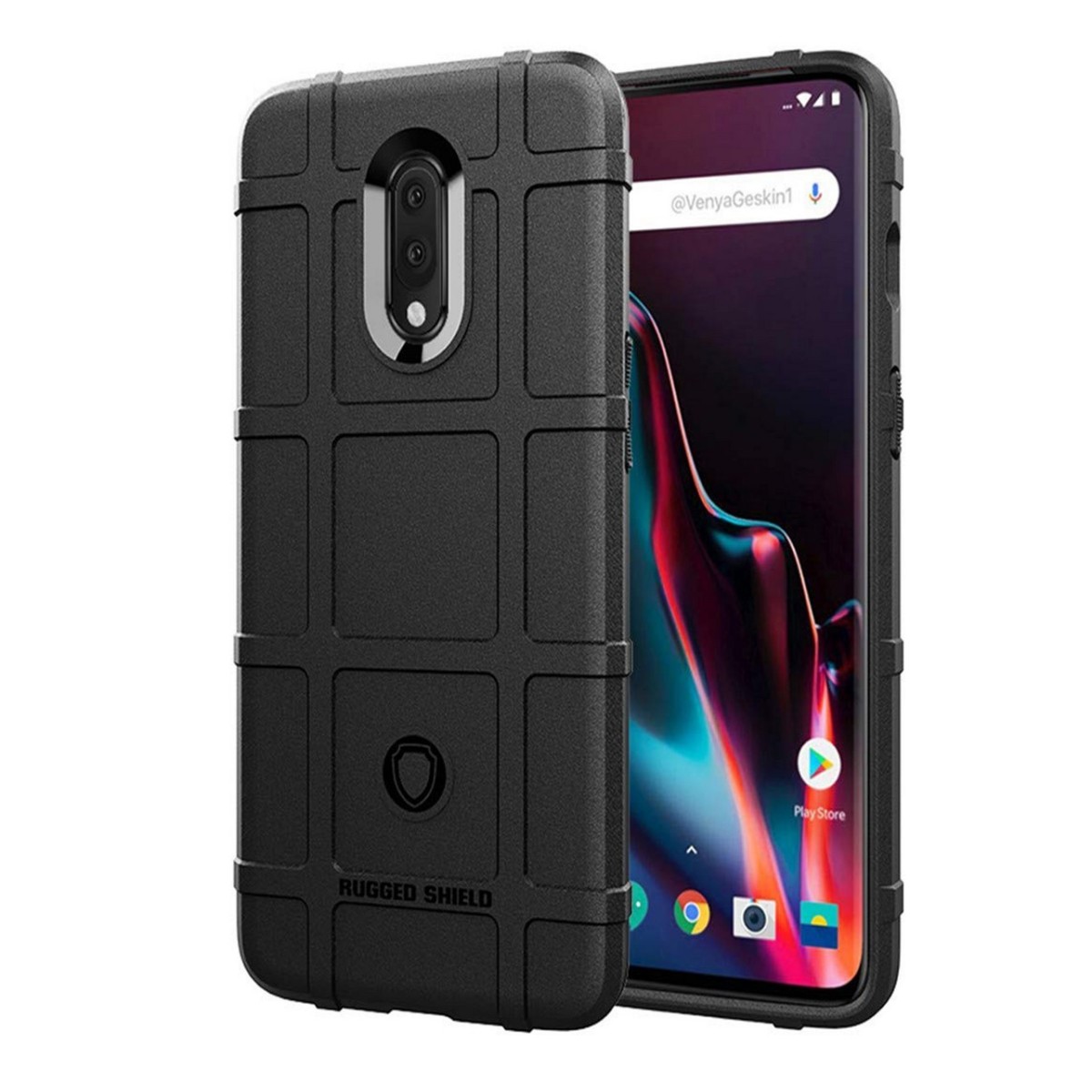 Funda Armor Rugged Shield Antigolpes para Oneplus 7 color Negra